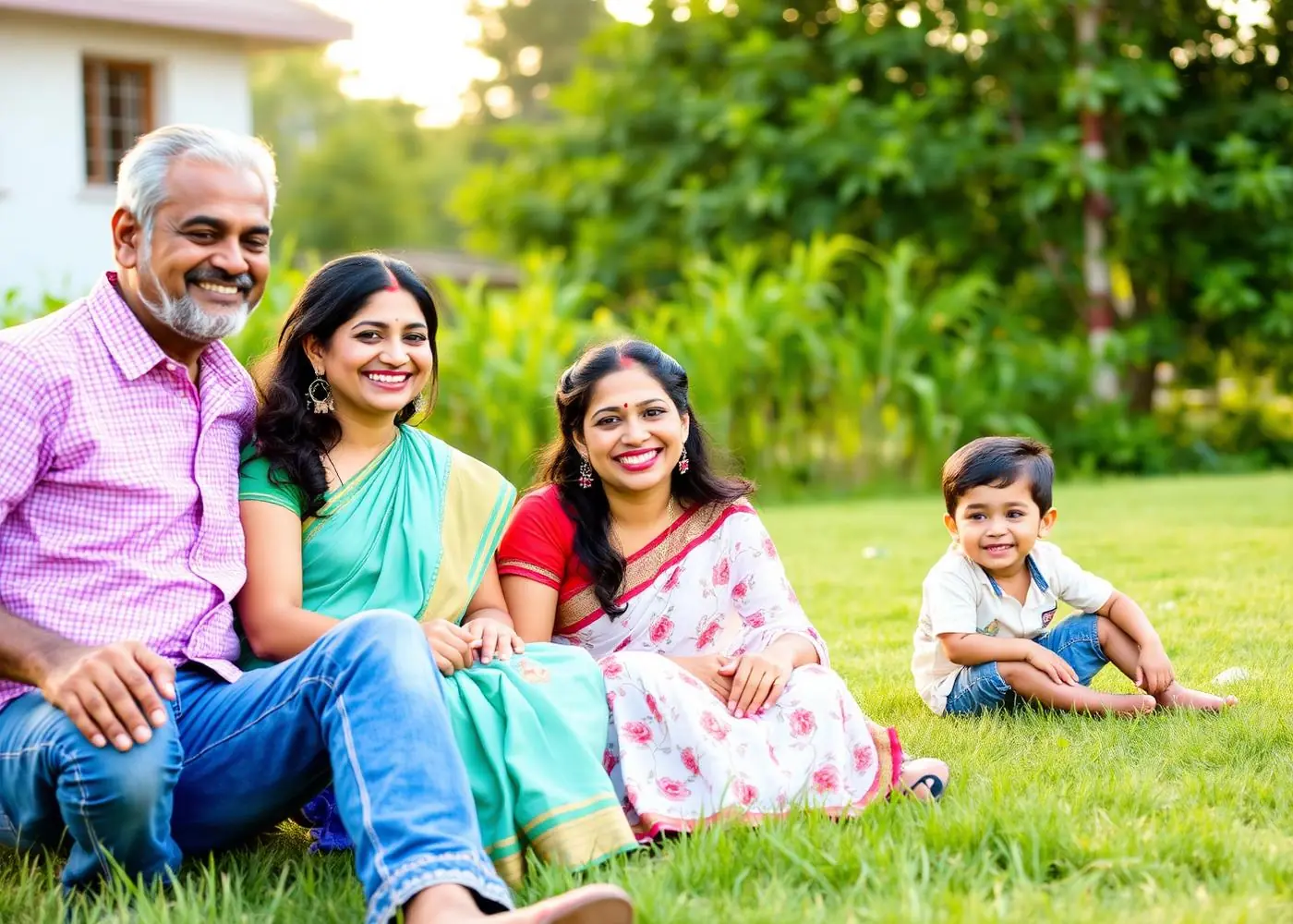 Family enjoying farmhouse lifestyle